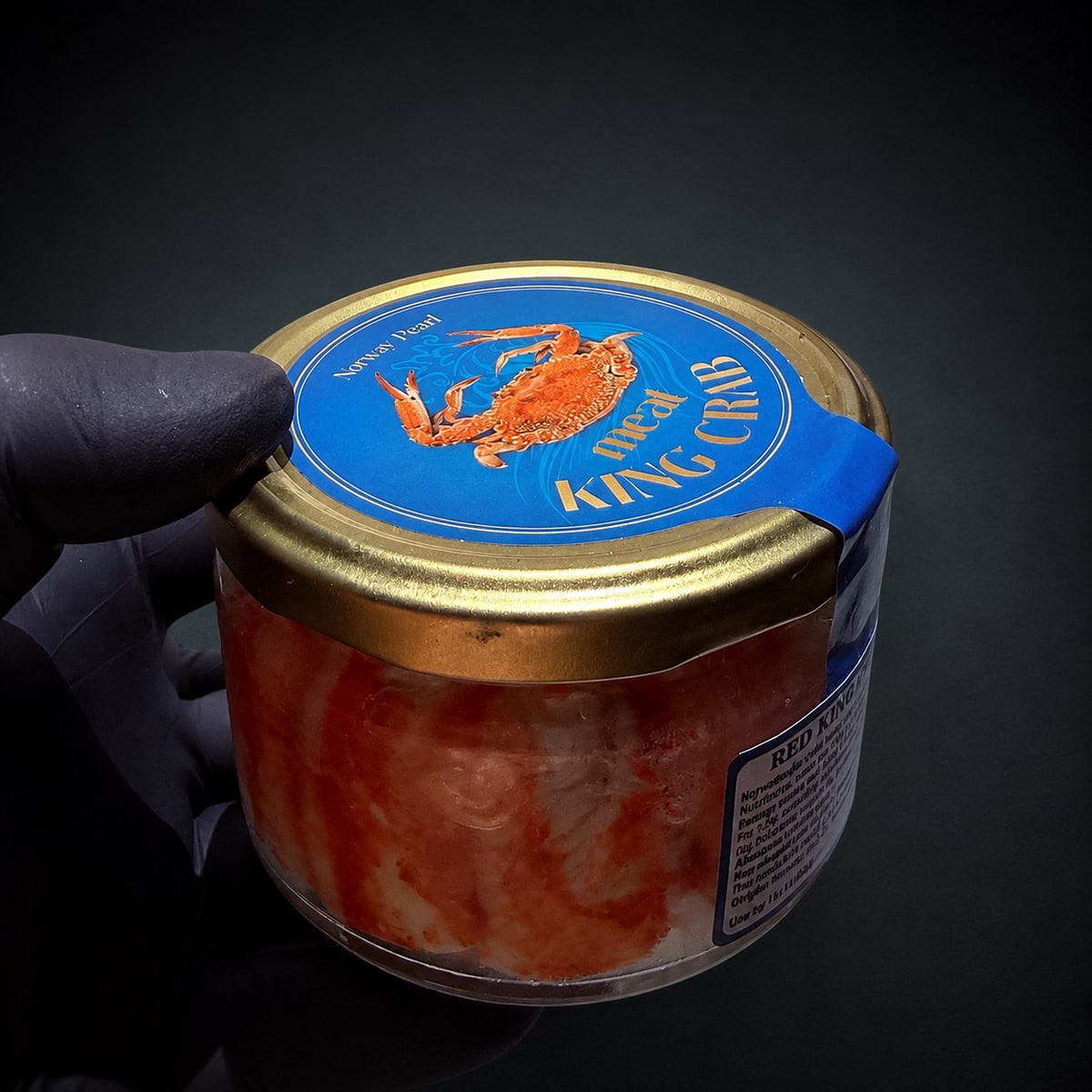 Верхня етикетка банки Norway Pearl Red King Crab 250 г