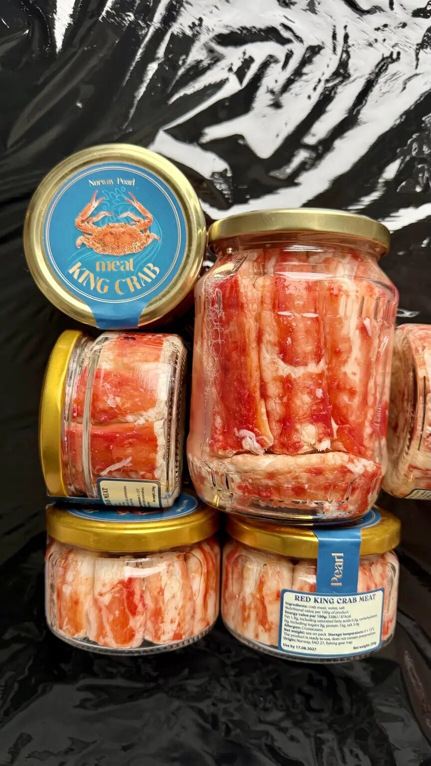 Реальні банки натурального м’яса Red King Crab 250 г