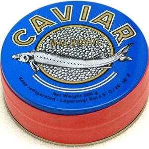 Черная осетровая икра сибирский осетр 500 грамм Imperial Caviar жесть банка